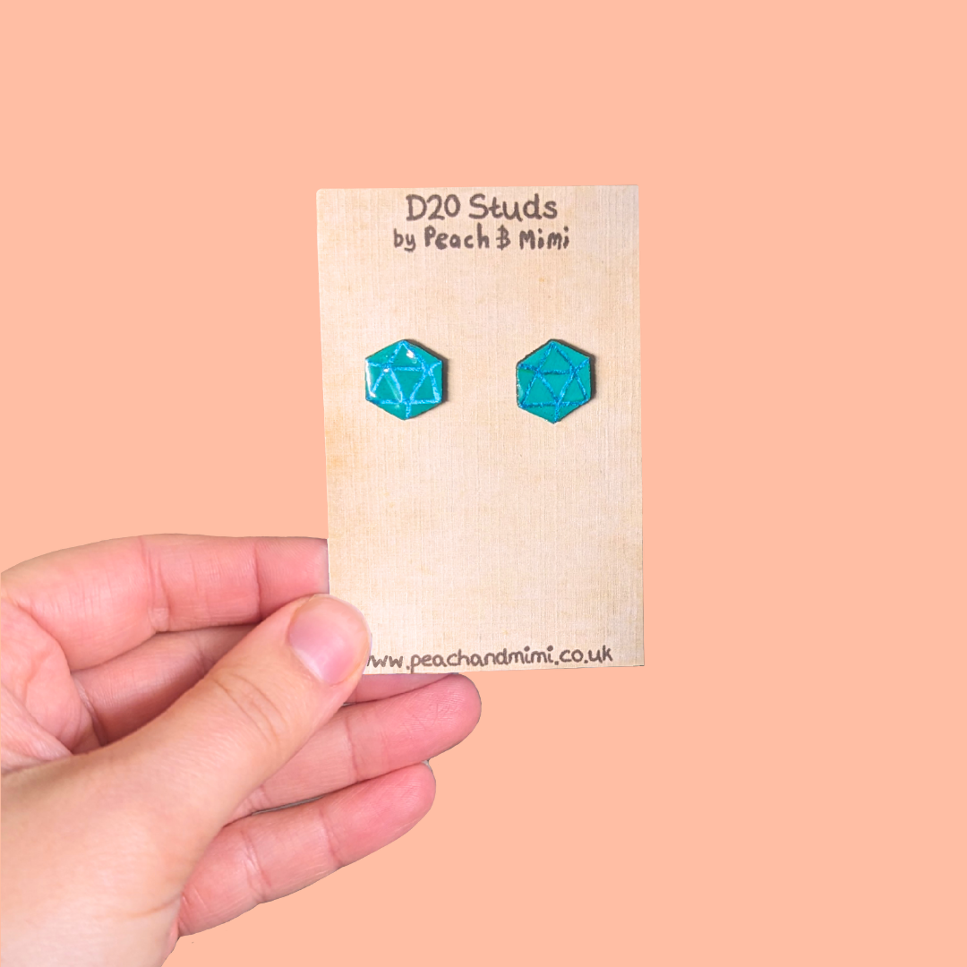 D20 Stud Earring