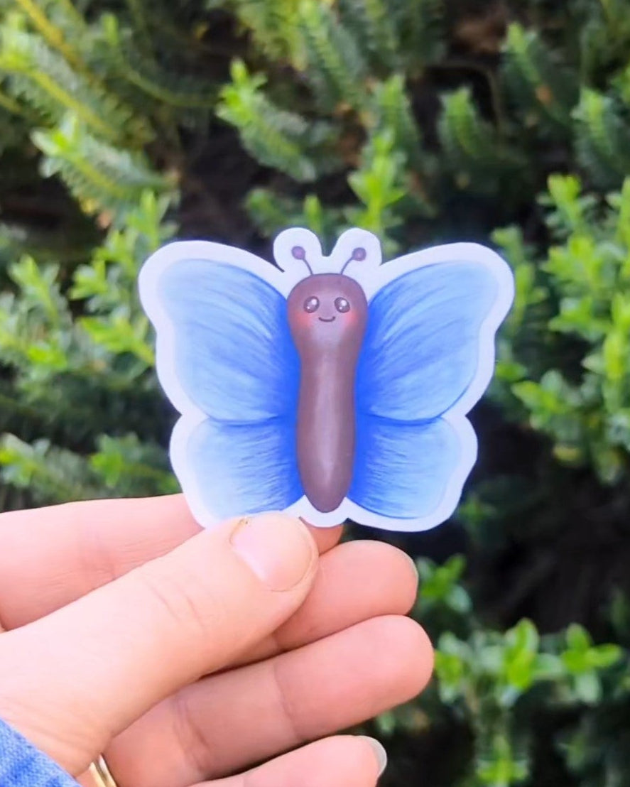 Blue Butterfly Vinyl Sticker