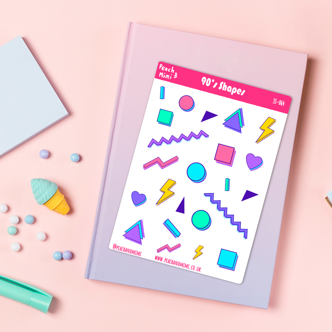 90's Shapes Sticker Sheet