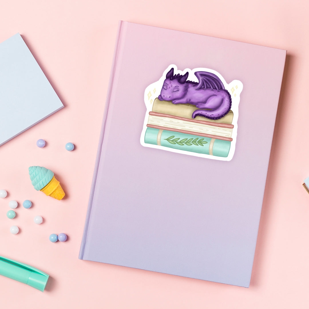 Book Dragon Vinyl Sticker