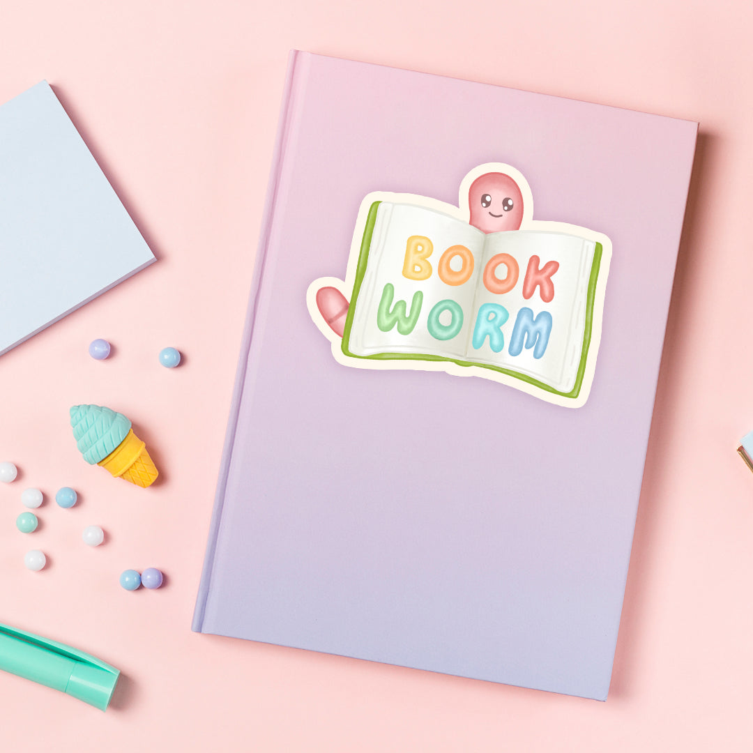Bookworm Vinyl Sticker