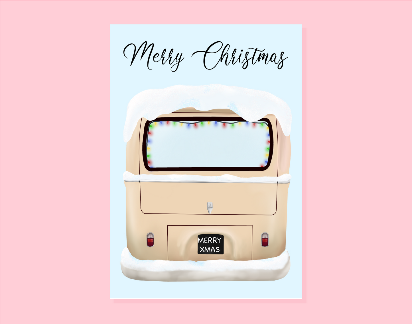 Pack of 4 Vintage Campervan Christmas Cards