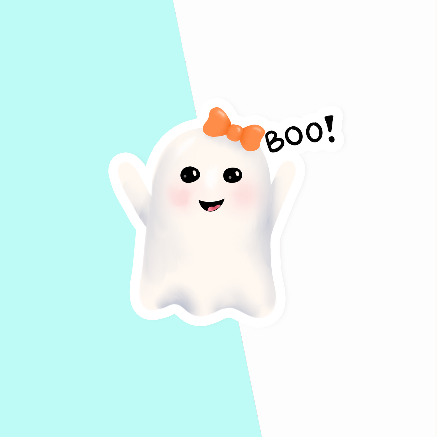 Boo! Ghost Vinyl Sticker