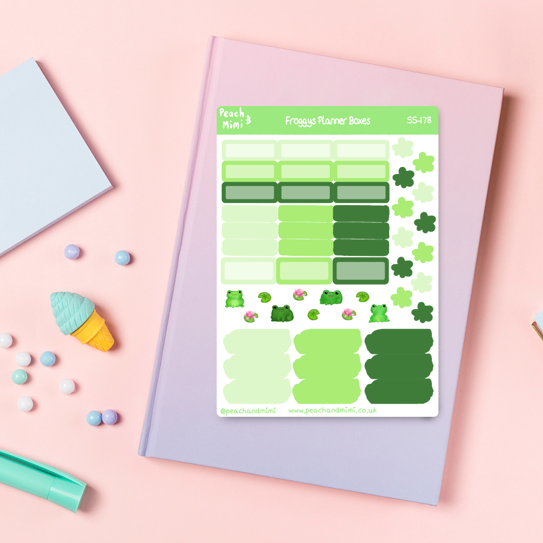 Froggys Planner Boxes Sticker Sheet