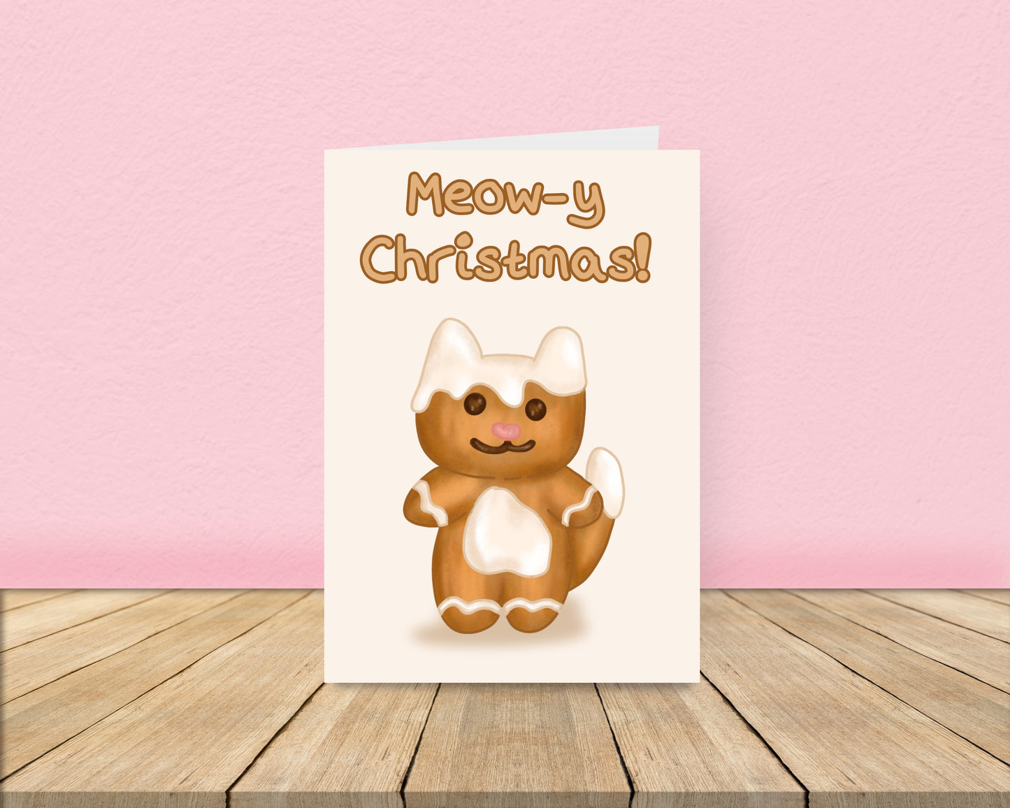Gingerbread Cat Christmas Card
