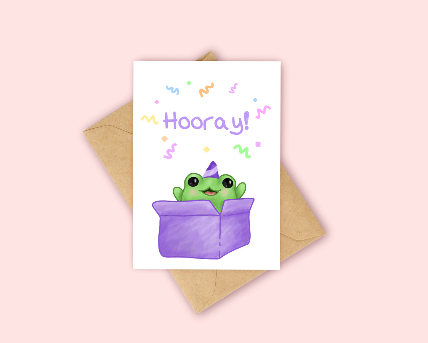 Hooray Frog Birthday Card