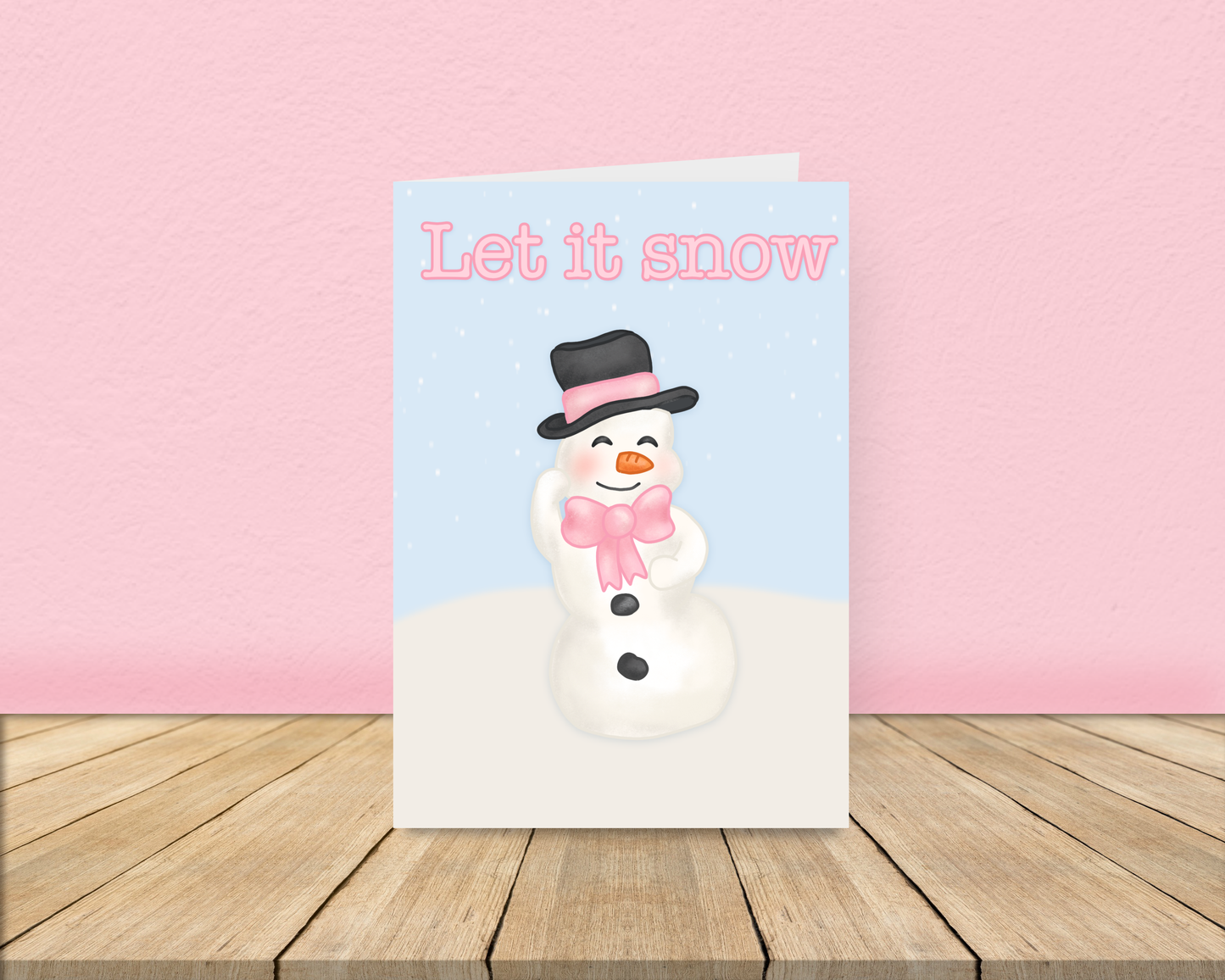 Let it Snow Snowman Christmas Card