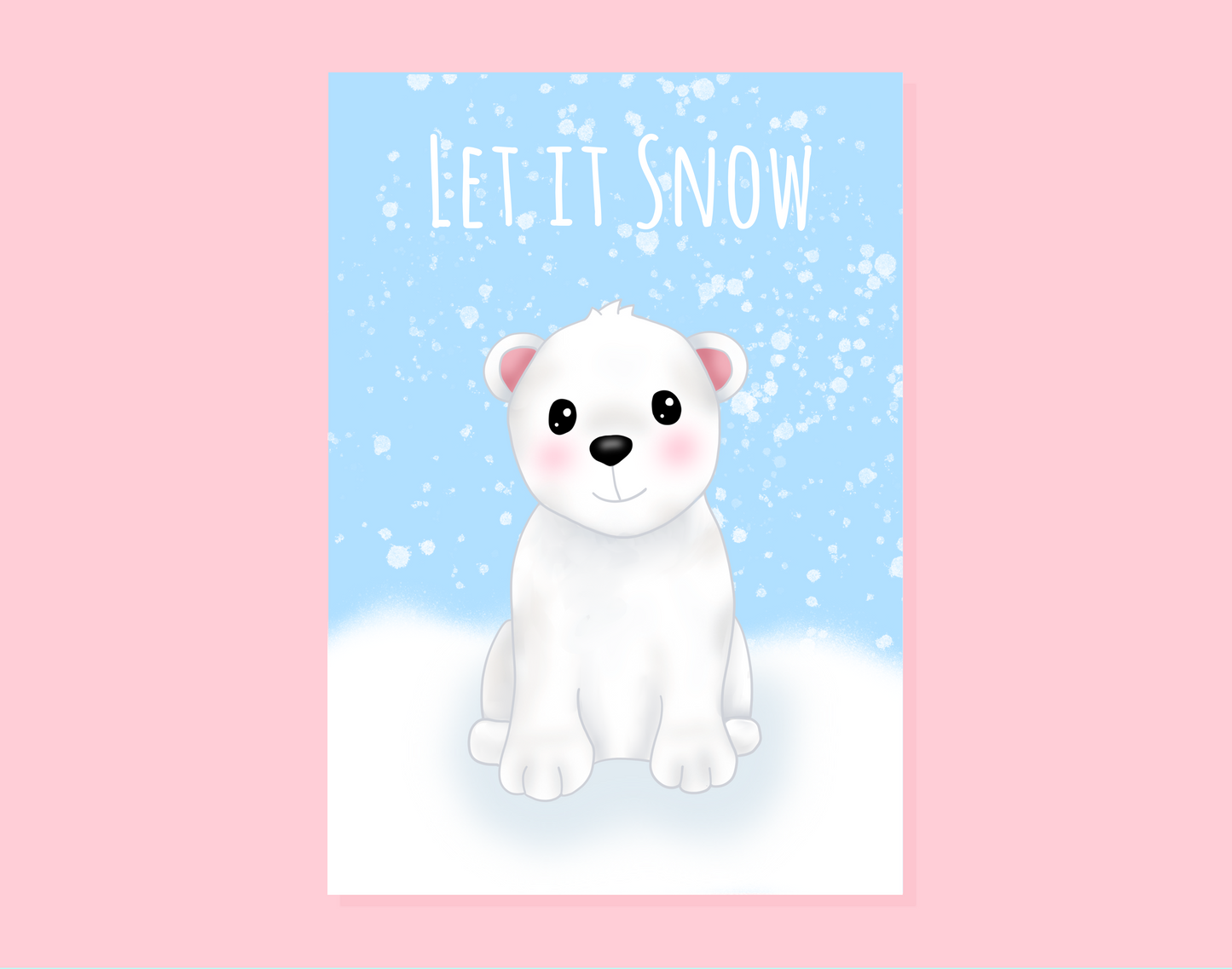Let it snow Polar Bear Christmas Card