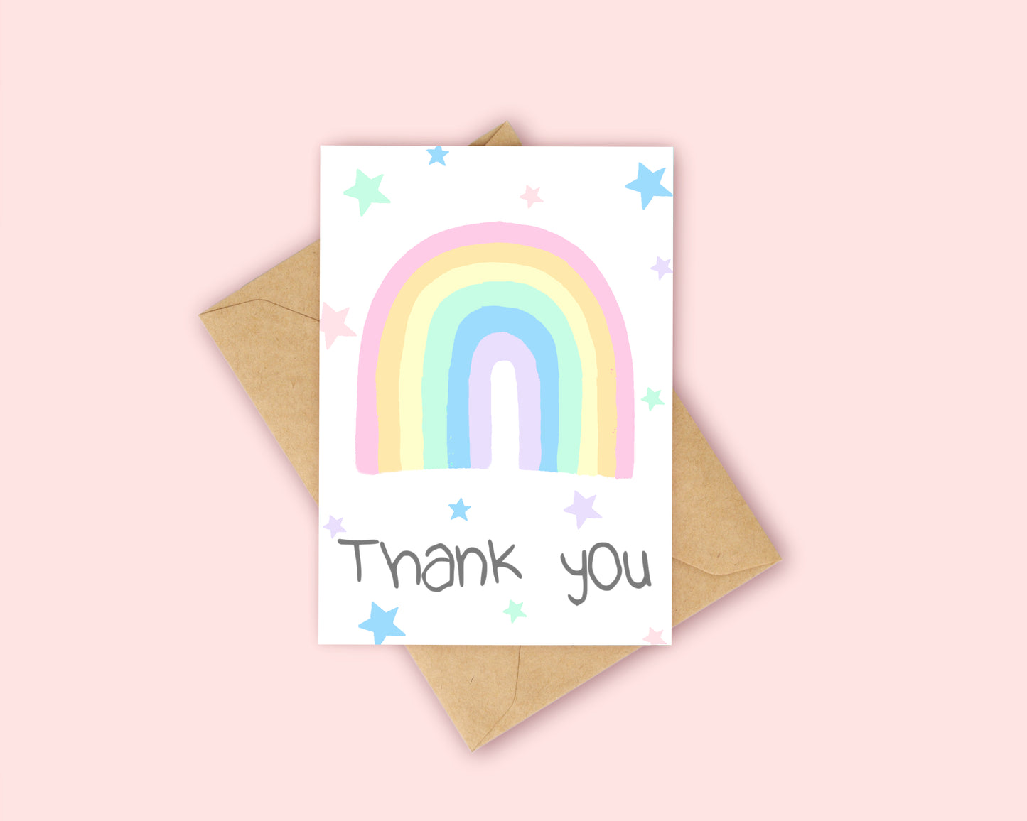 Pastel Rainbow Thank You Card