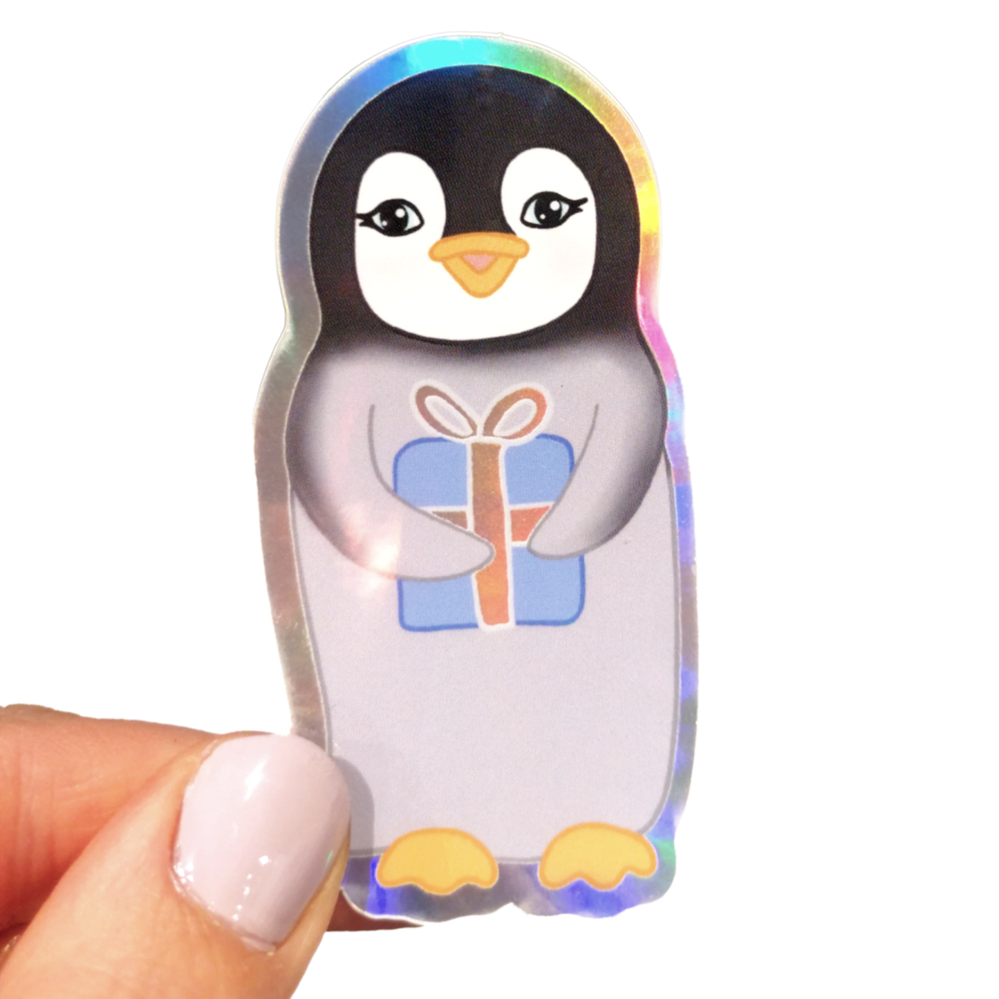 Cute Penguin Holographic Sticker
