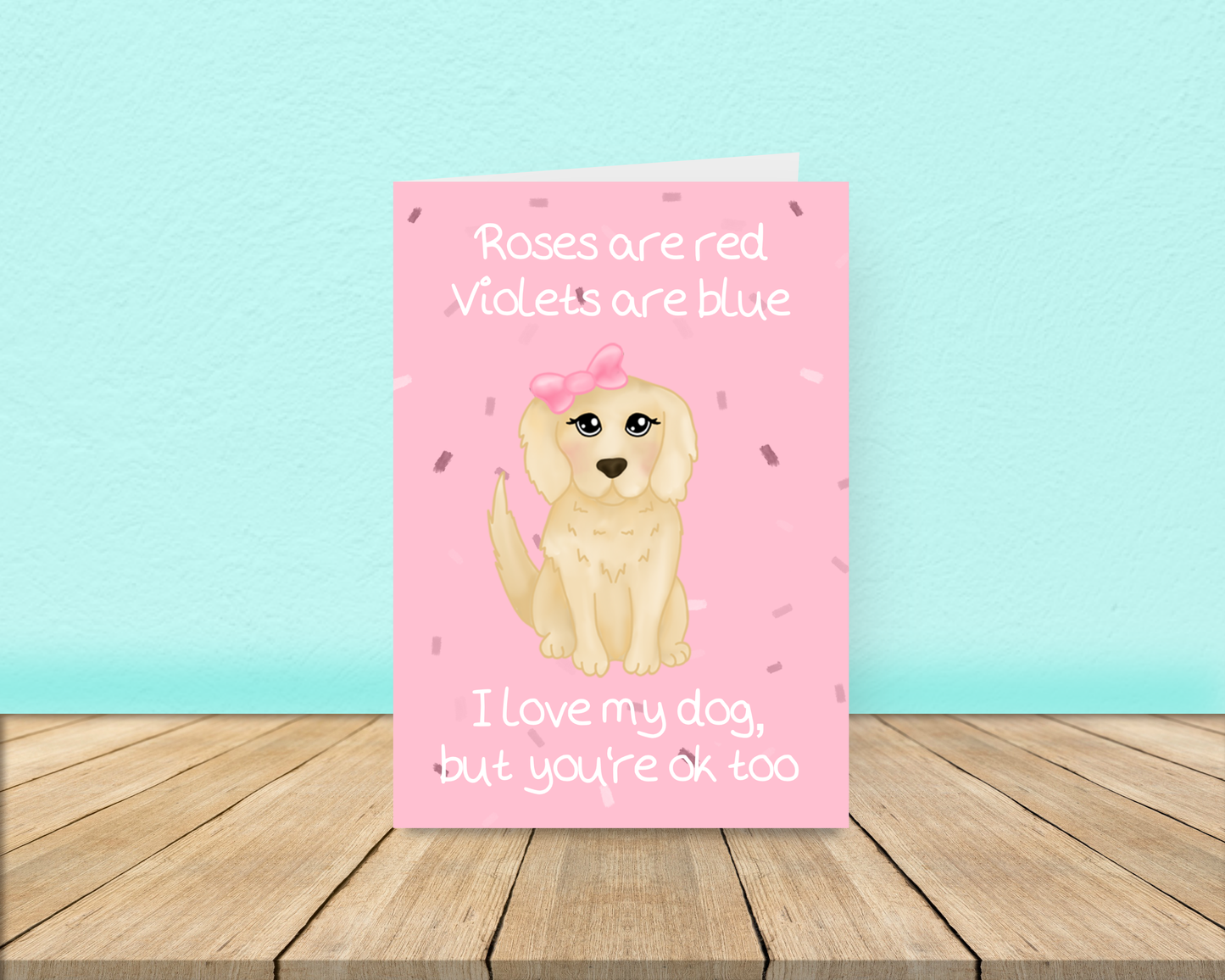 Roses are Red - Dog Love Card - Golden Retriever