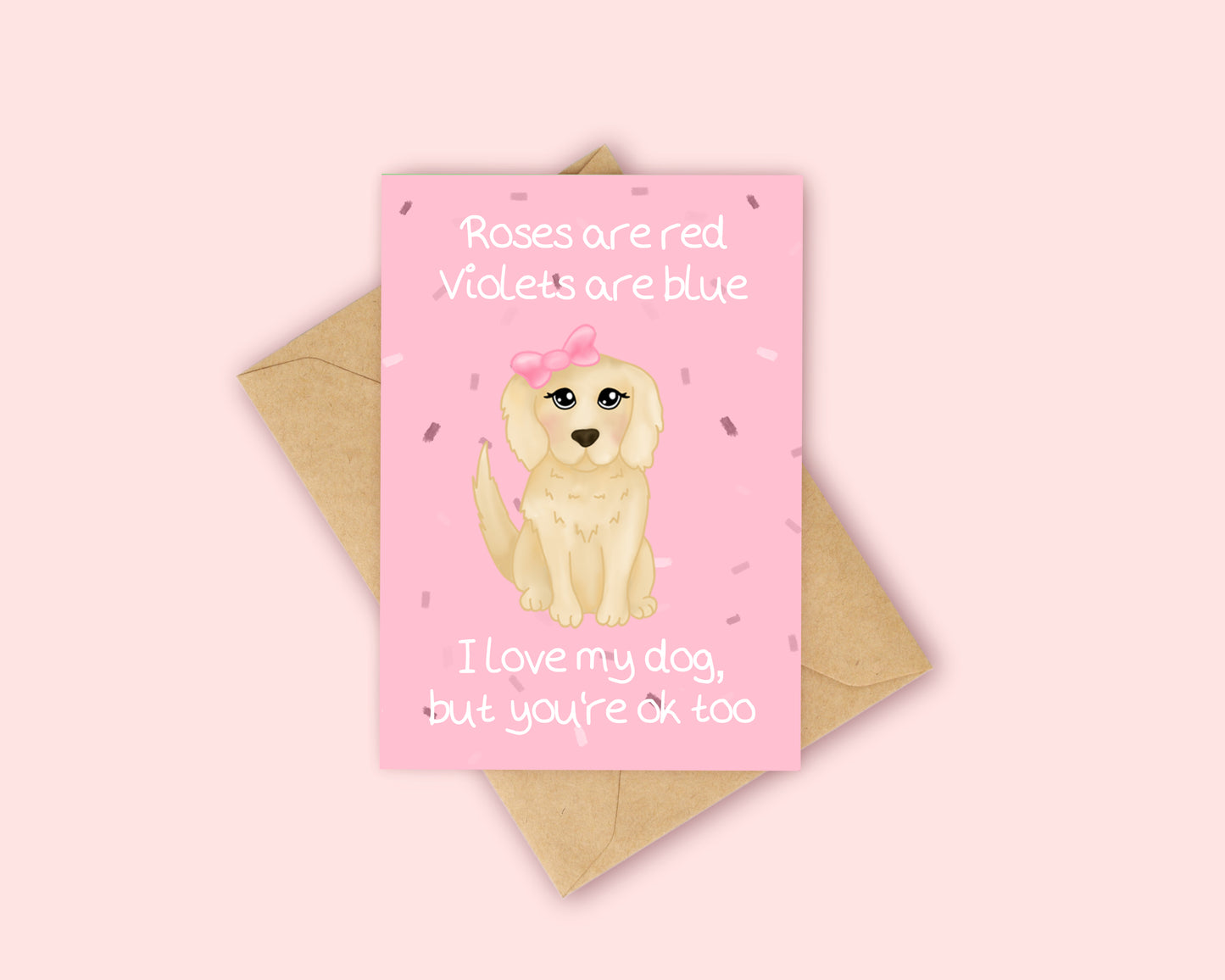 Roses are Red - Dog Love Card - Golden Retriever