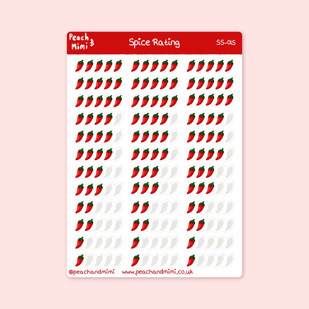 Spice Rating Sticker Sheet
