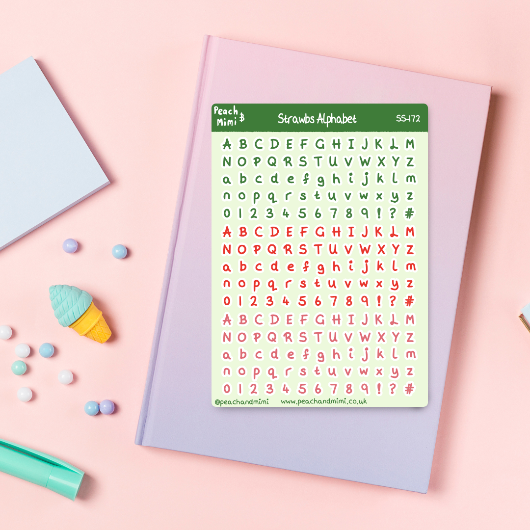 Strawbs Alphabet Sticker Sheet