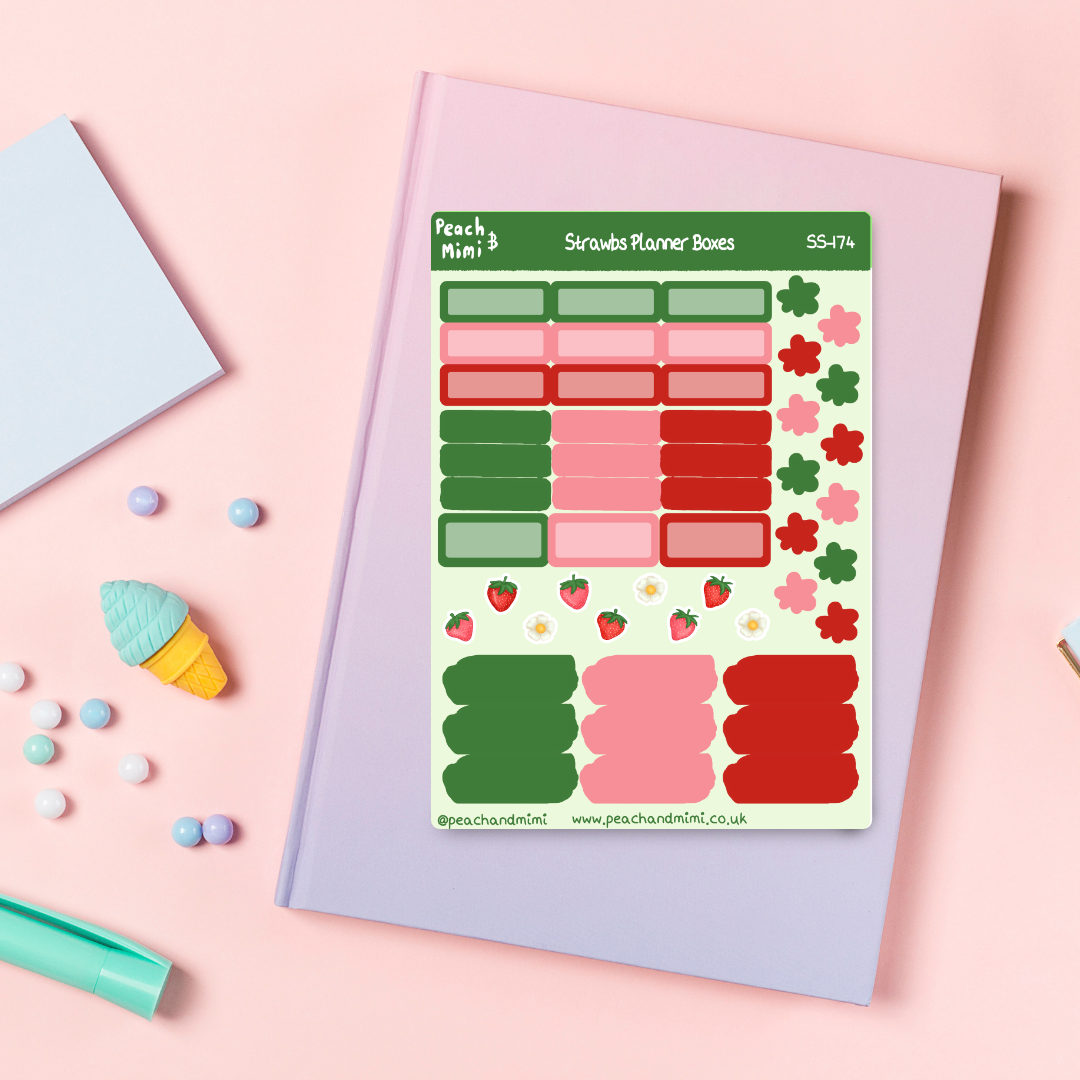 Strawbs Planner Boxes Sticker Sheet