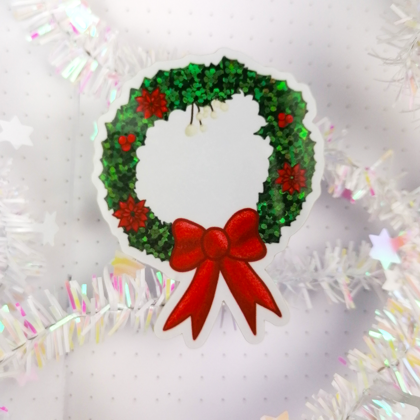 Christmas Wreath Glitter Sticker