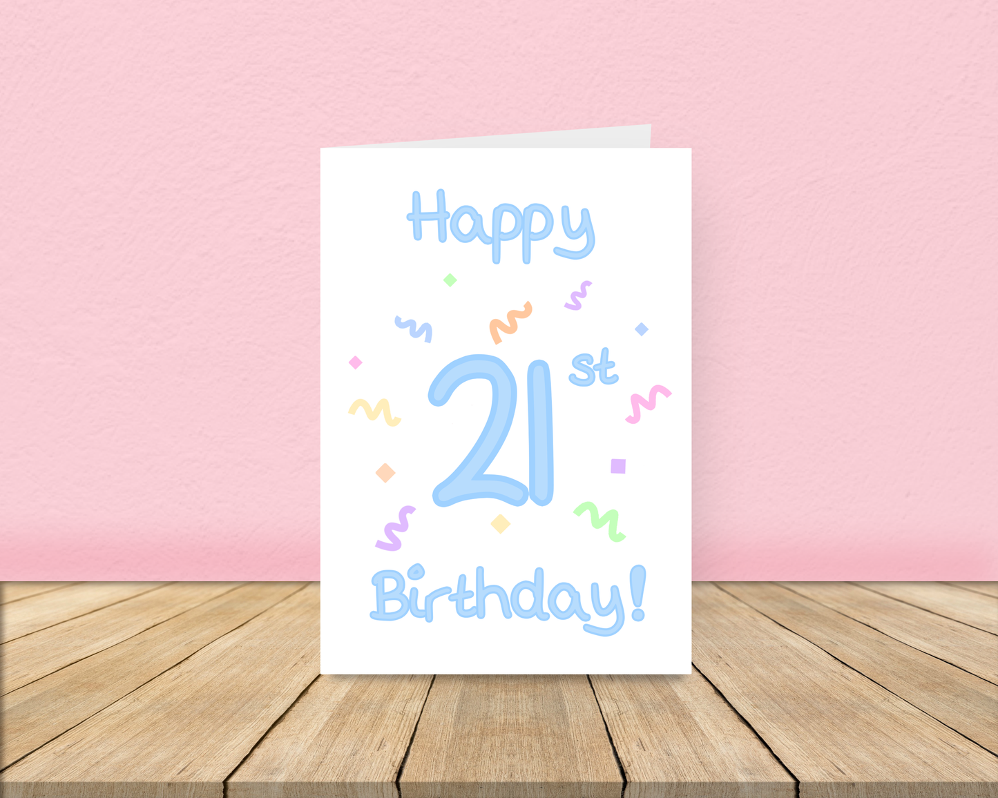 21st Confetti Birthday Card