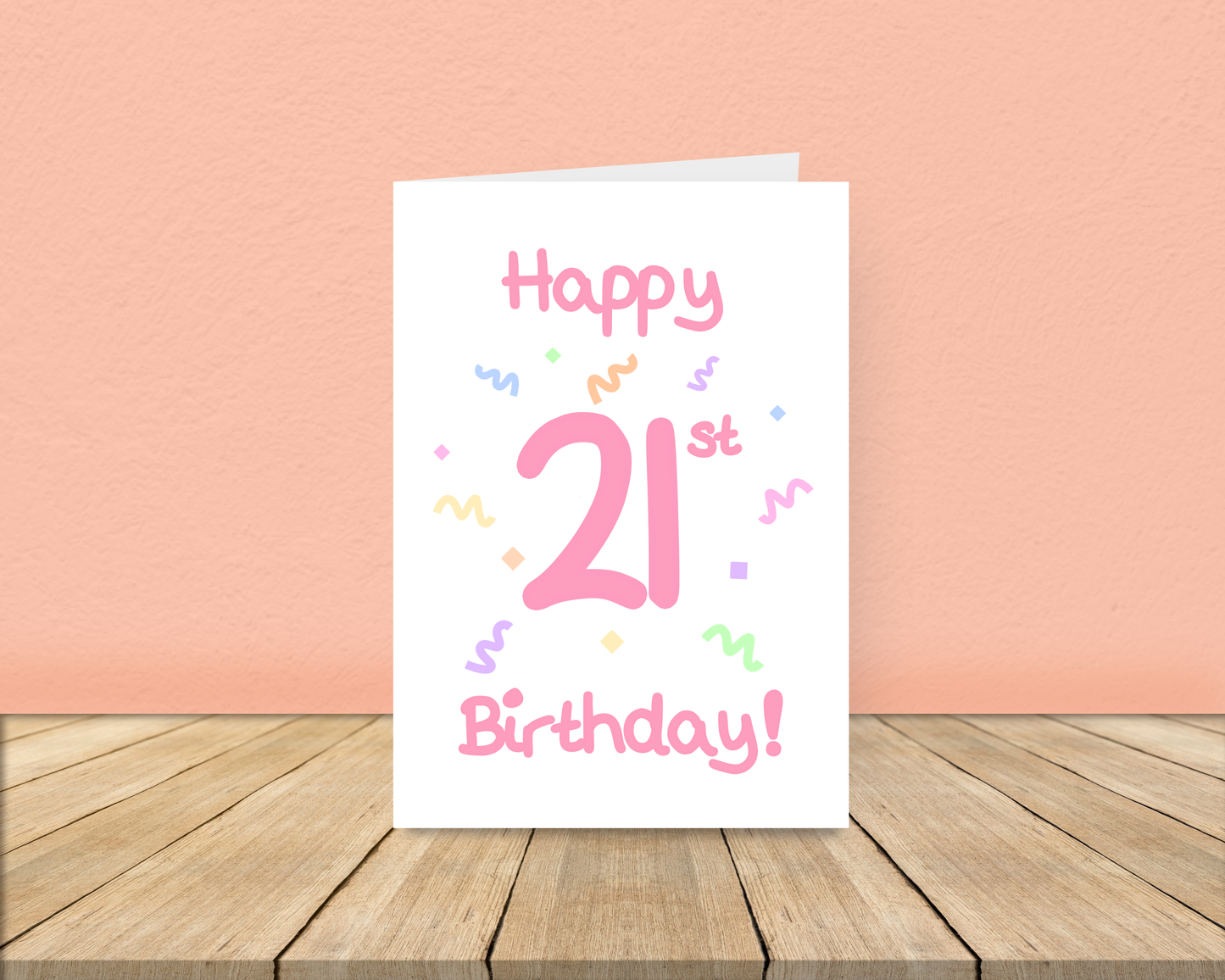 21st Confetti Birthday Card