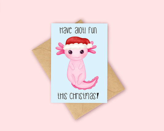 Axolotl Christmas Card