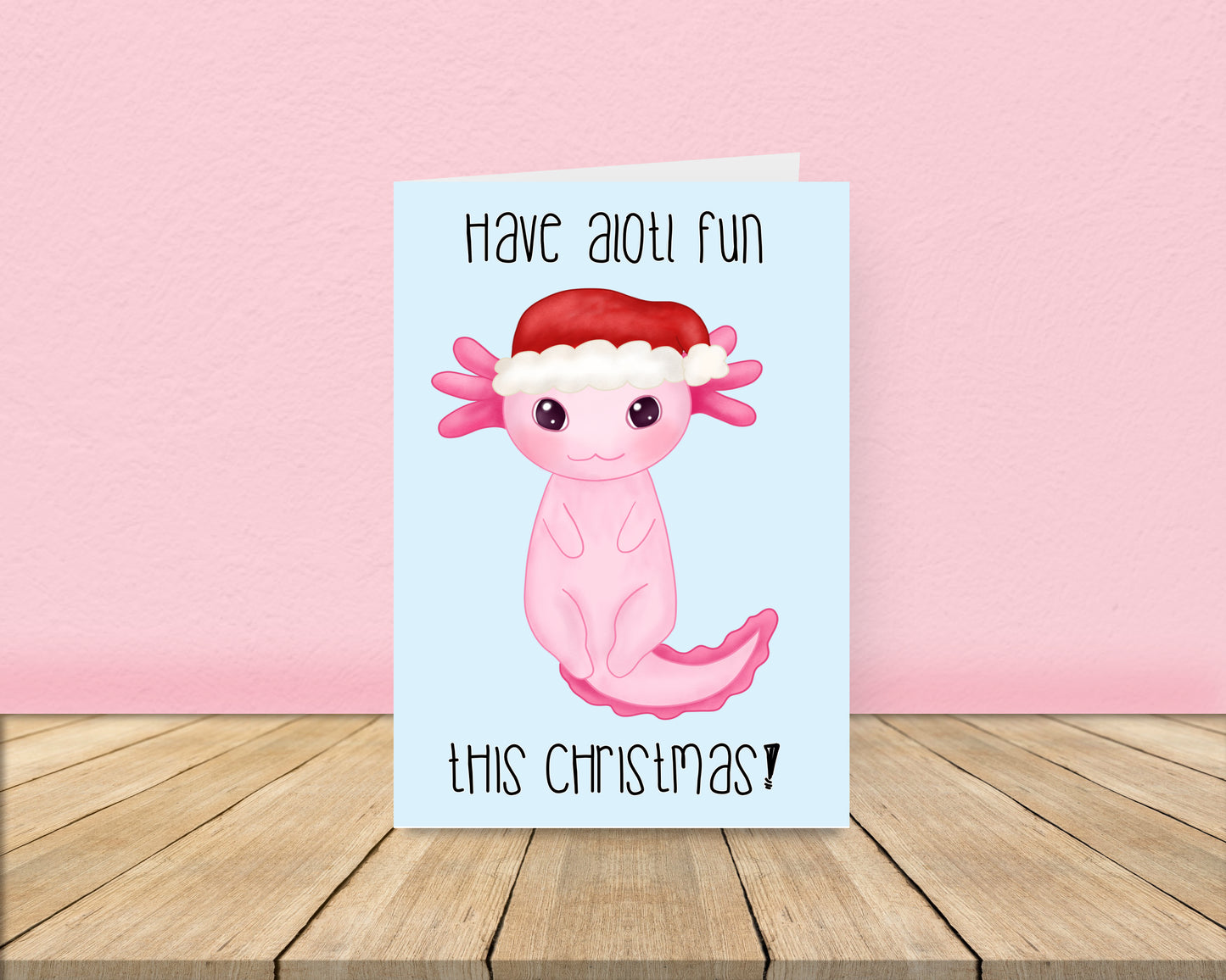 Axolotl Christmas Card