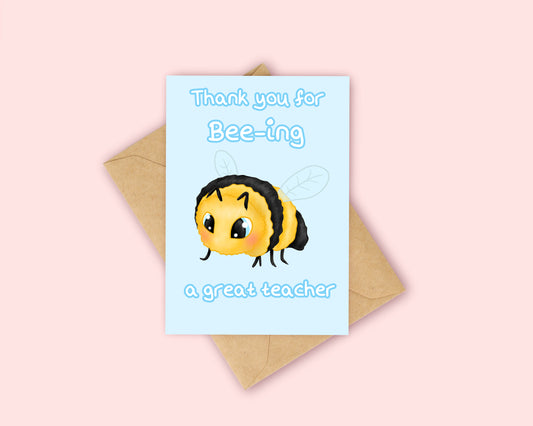 Bee Teacher Thank you card
