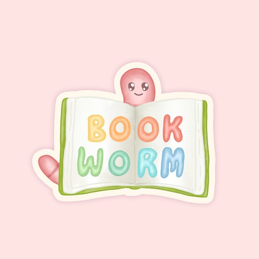 Bookworm Vinyl Sticker