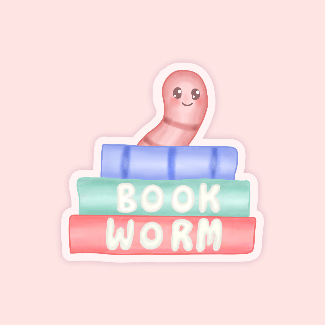 Bookworm Stack Vinyl Sticker