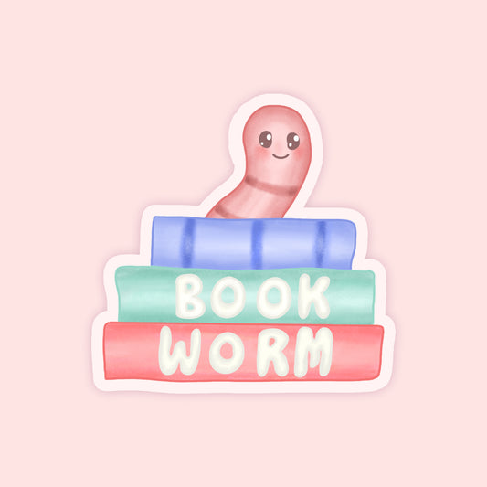 Bookworm Stack Vinyl Sticker