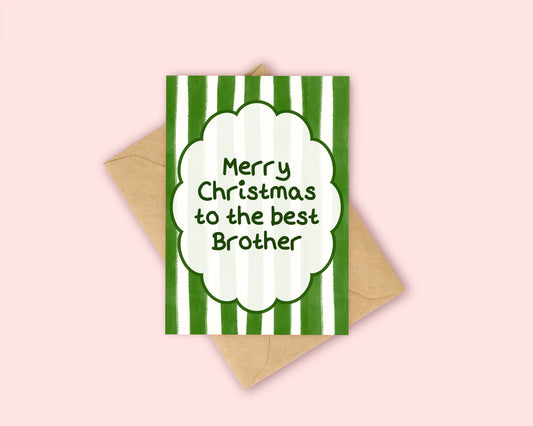 Brother Christmas Card - Green Stripes Christmas Card
