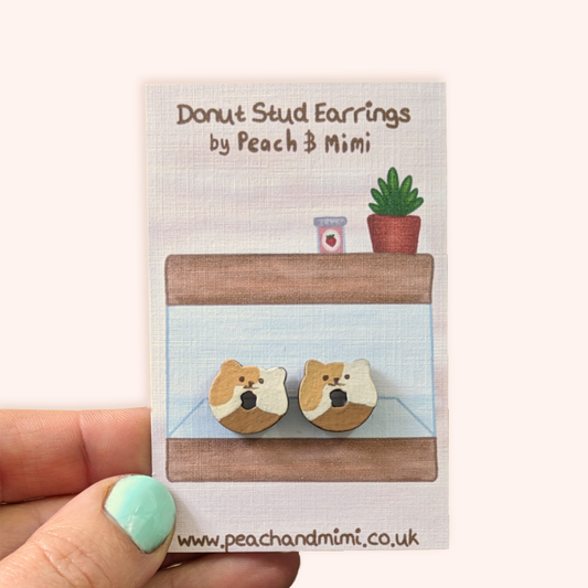 Cat Donut Stud Earrings