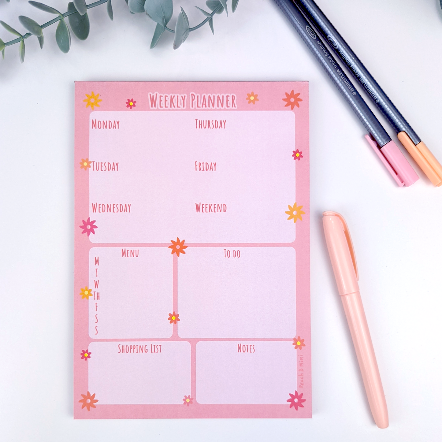 Floral Sunset Weekly Planner Pad