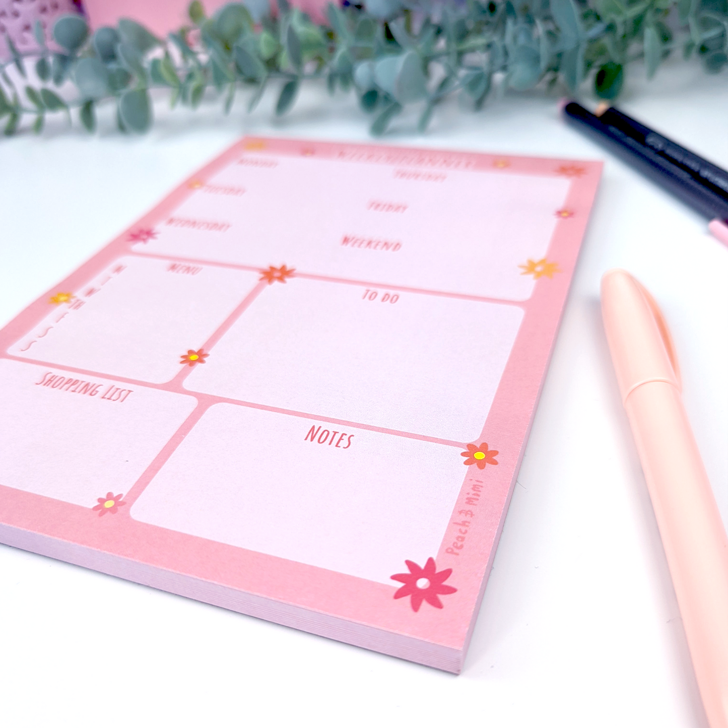 Floral Sunset Weekly Planner Pad