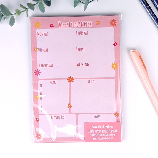 Floral Sunset Weekly Planner Pad