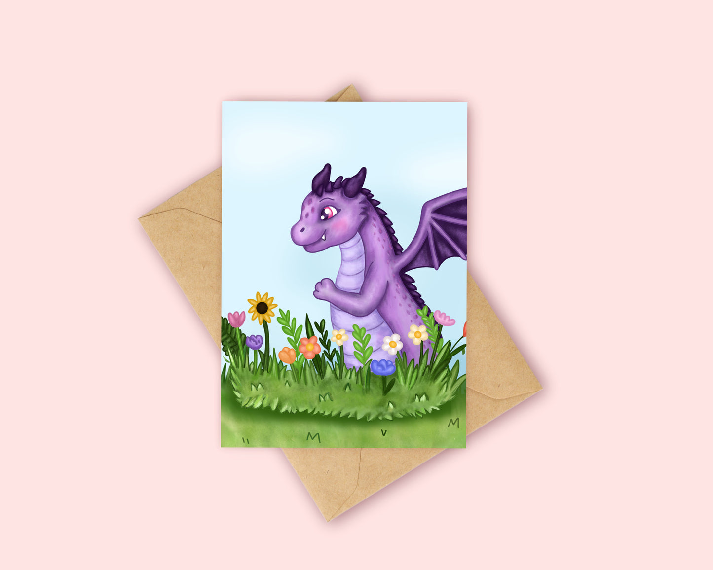 Flower Dragon Card