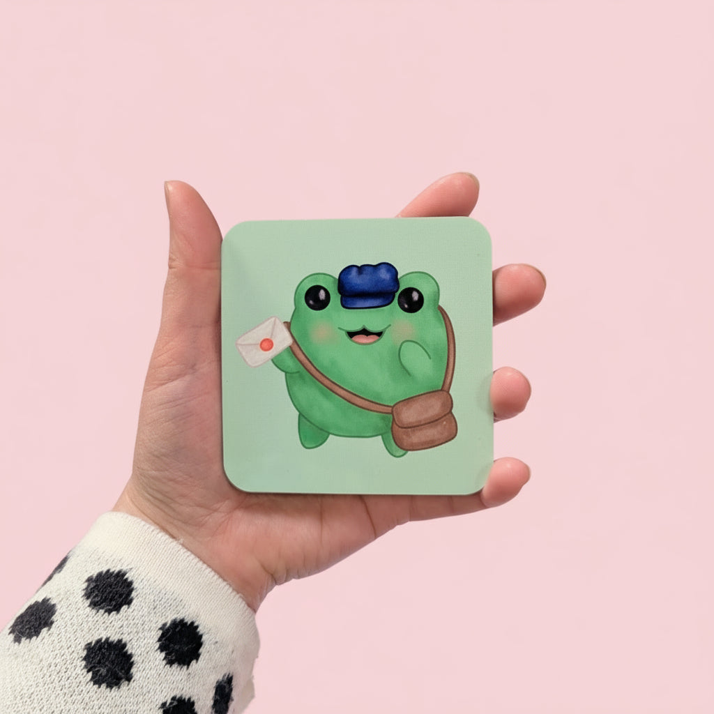 Frogbert Coaster – Peach and Mimi