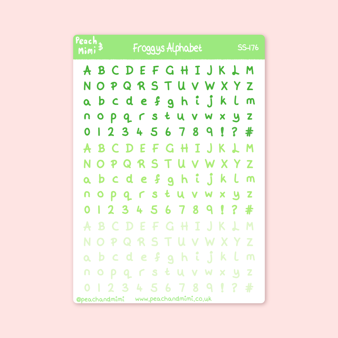 Froggys Alphabet Sticker Sheet