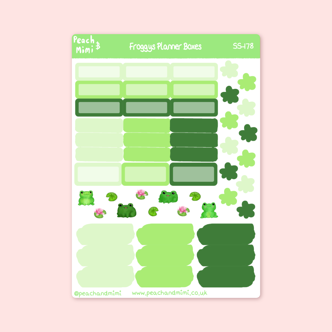 Froggys Planner Boxes Sticker Sheet
