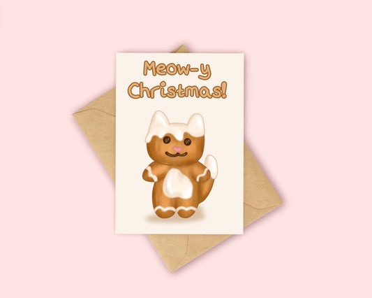 Gingerbread Cat Christmas Card