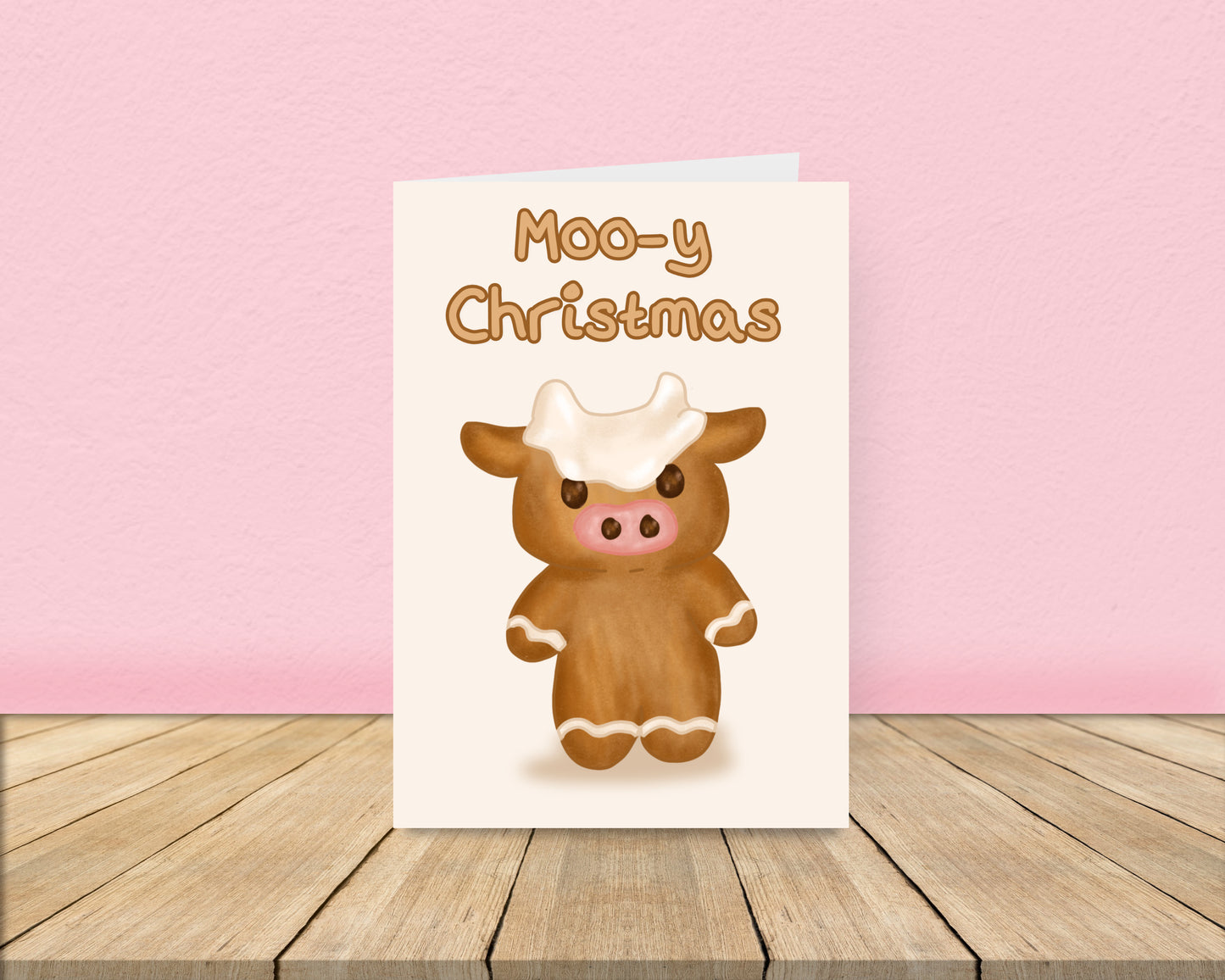 Gingerbread Cow Christmas Card