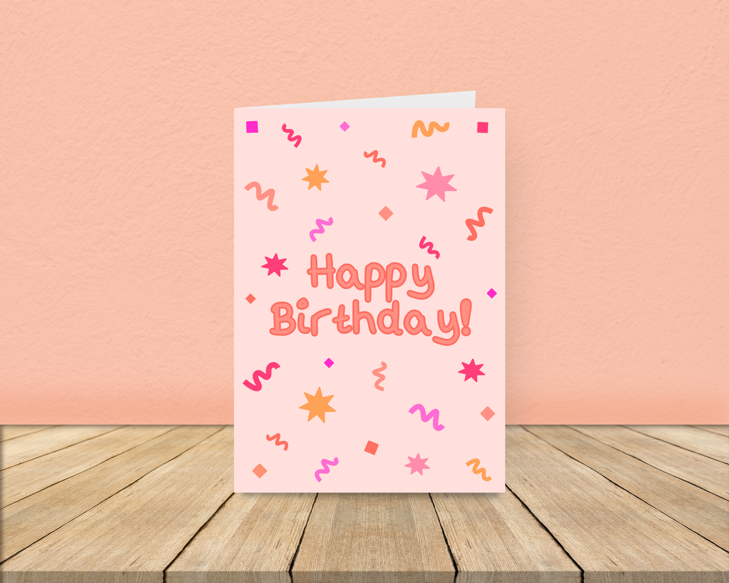 Happy Birthday Sunset Confetti Card