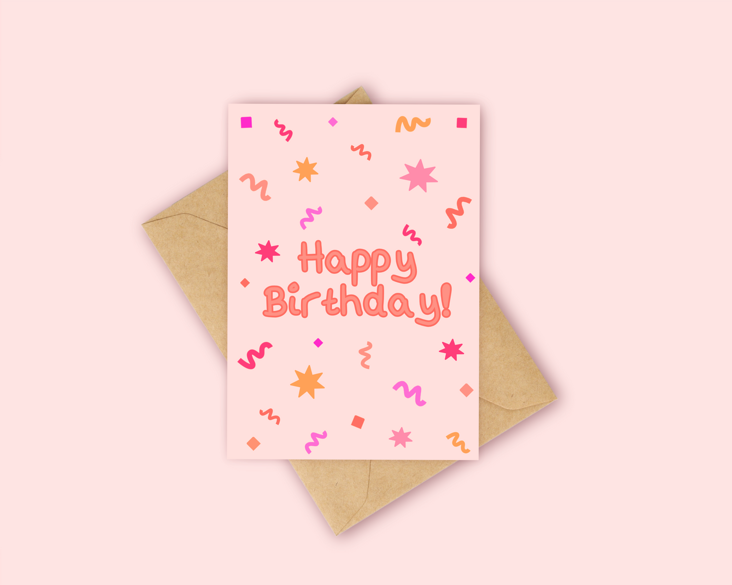 Happy Birthday Sunset Confetti Card