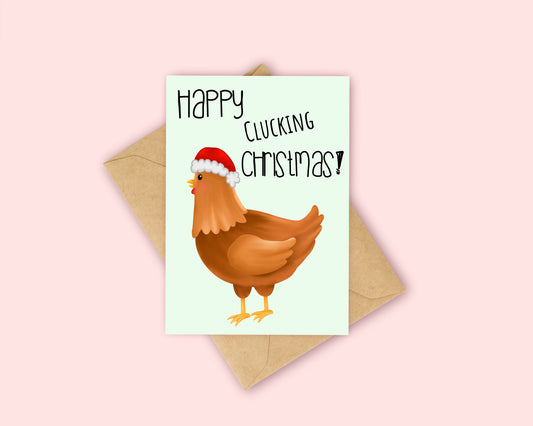 Clucking Christmas - Chicken Christmas Card