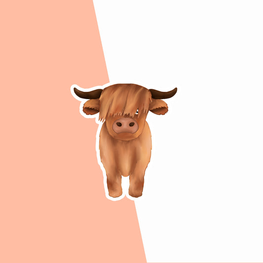 Highland Cow Vinyl Sticker