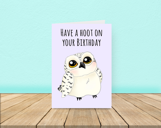 Snowy Owl Birthday Card