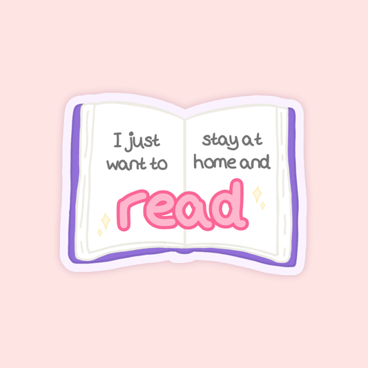 I just want to stay at home sticker