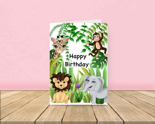Personalised Jungle Birthday Card