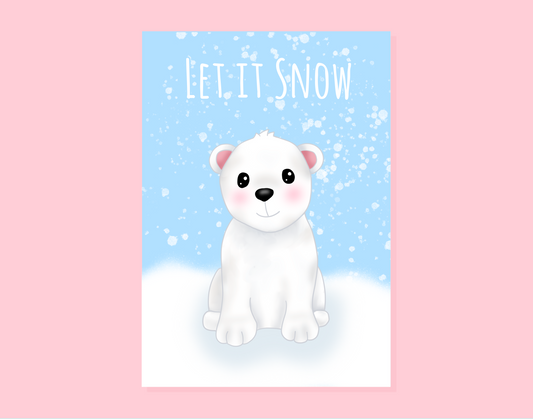 Let it snow Polar Bear Christmas Card