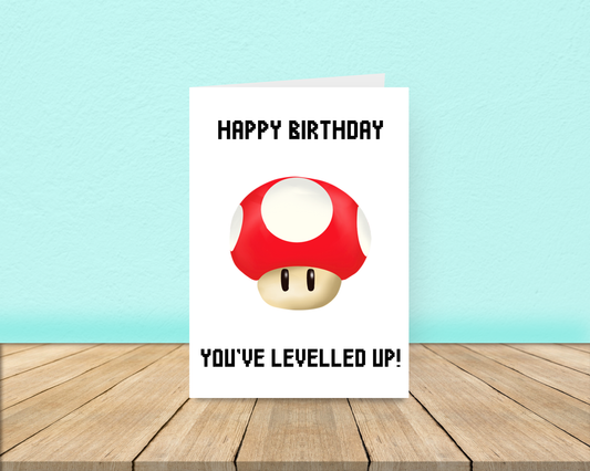 Levelled Up Birthday Card A5