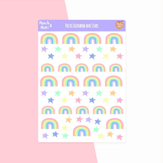 Rainbow and Stars Planner Stickers