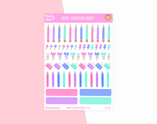 Pastel Stationery Addict Sticker Sheet